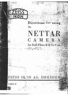 Zeiss Ikon Shutters manual. Camera Instructions.
